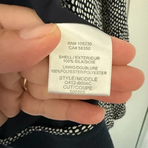 Equipment Navy and White Bomber Jacket with Ribbed Trim - Picture 5 of 5